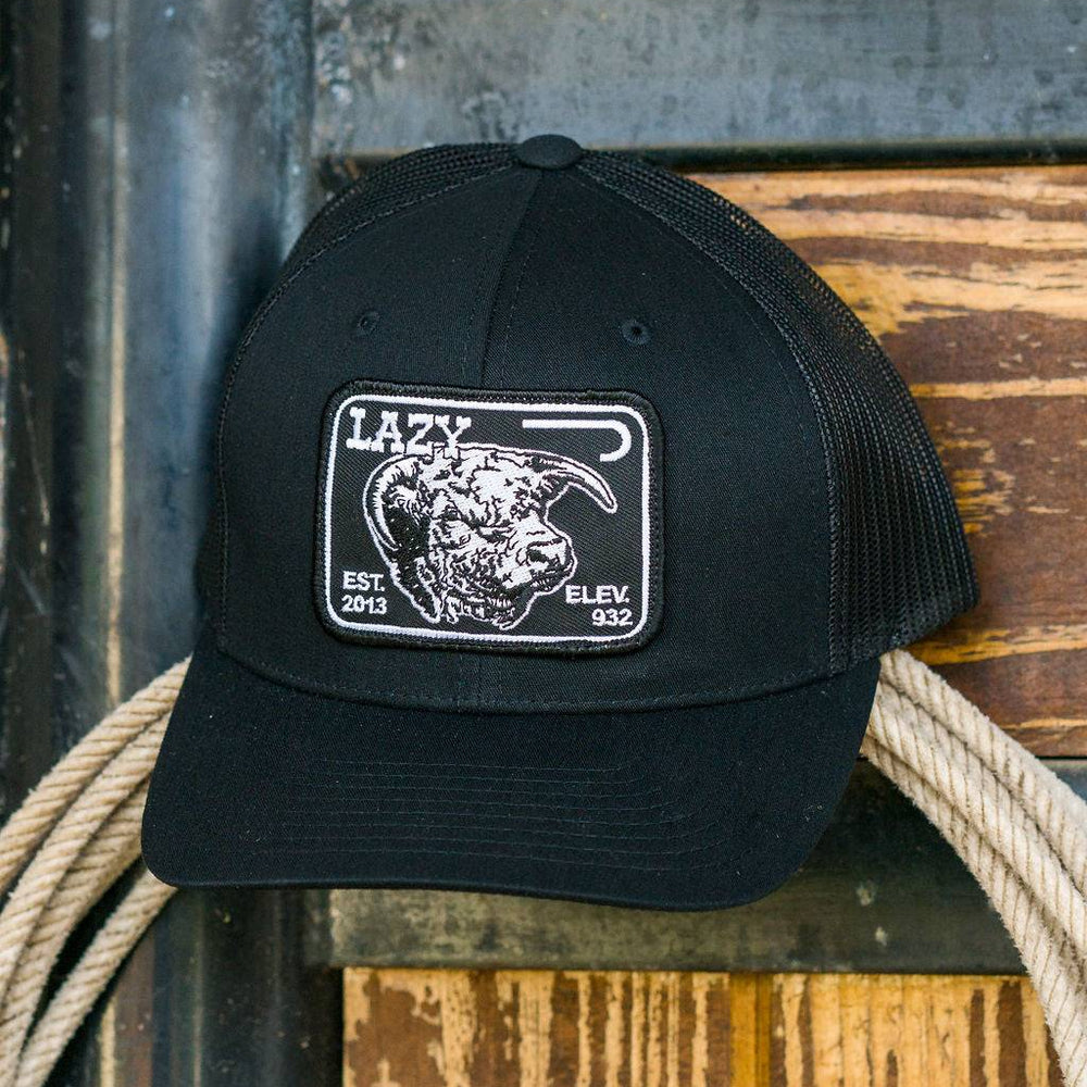 
                      
                        Lazy J Ranch Black Elevation Mid Profile Trucker Hat-BLKBLK3ELEV
                      
                    