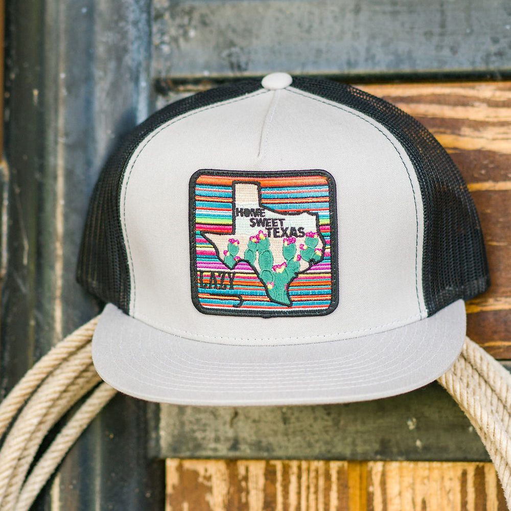 
                  
                    Lazy J Ranch Silver Grey & Black Home Sweet Texas Classic Five Panel Trucker Hat-Lazy J Ranch Wear
                  
                
