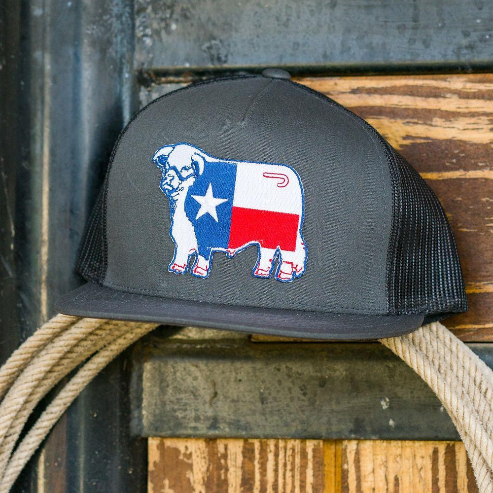
                  
                    Lazy J Ranch Charcoal Grey Texas Bull Classic Five Panel Trucker Hat-Lazy J Ranch Wear
                  
                