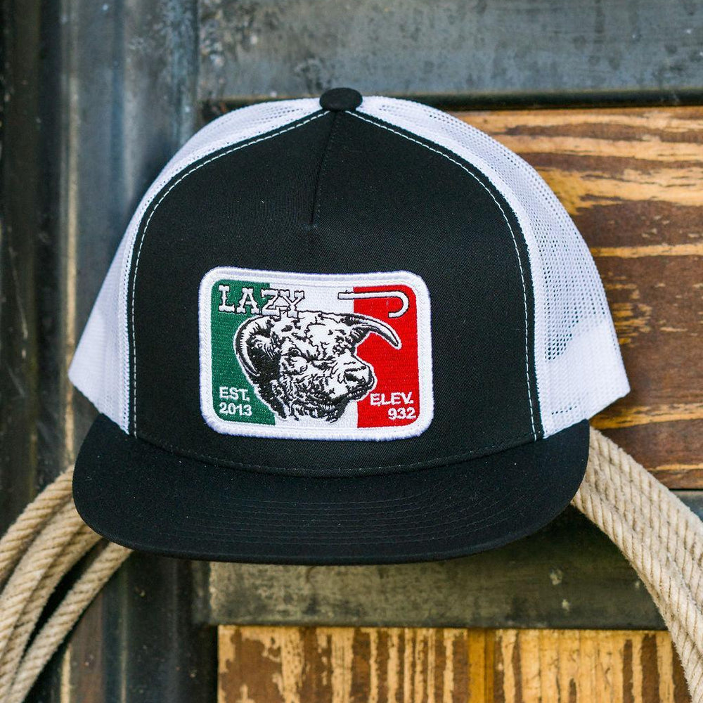 
                  
                    Lazy J Ranch Black & White Mexico Elevation Classic Five Panel Trucker Hat-Lazy J Ranch Wear
                  
                