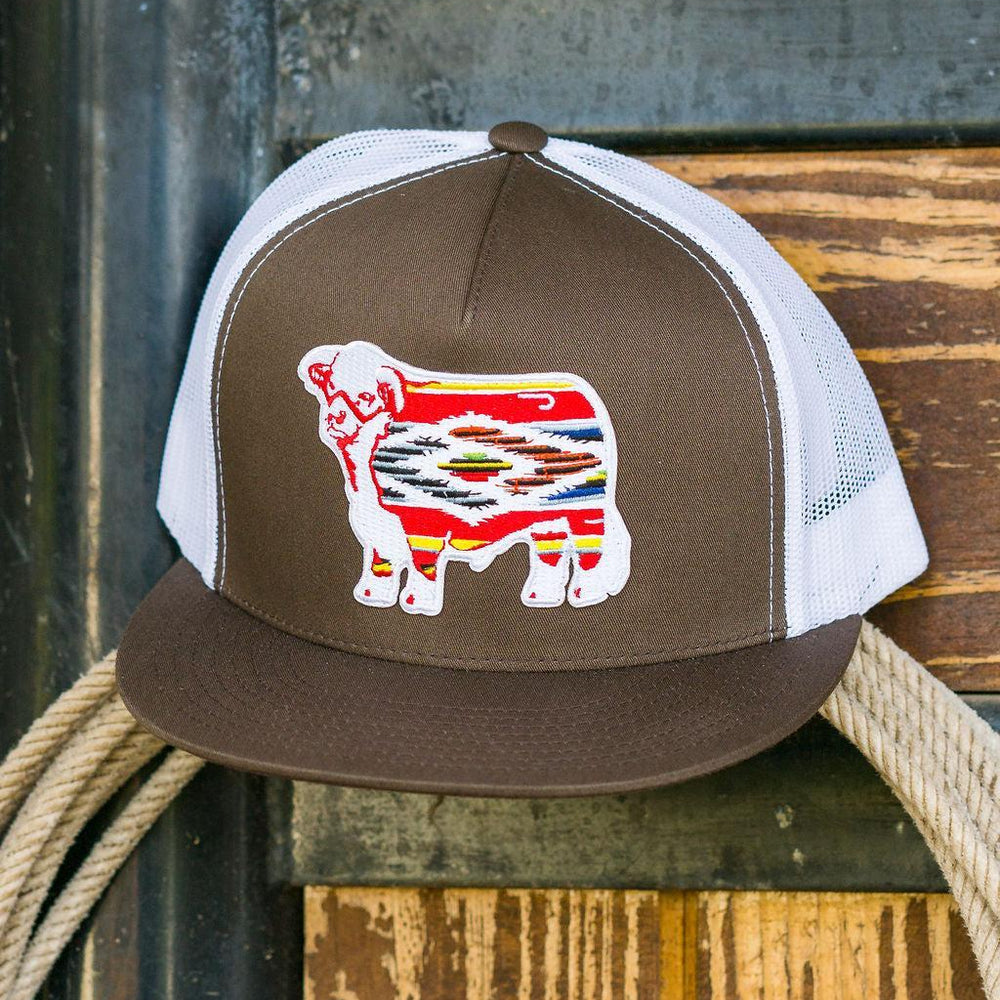 
                  
                    Lazy J Ranch Brown & White Serape Bull Classic Five Panel Trucker Hat-Lazy J Ranch Wear
                  
                