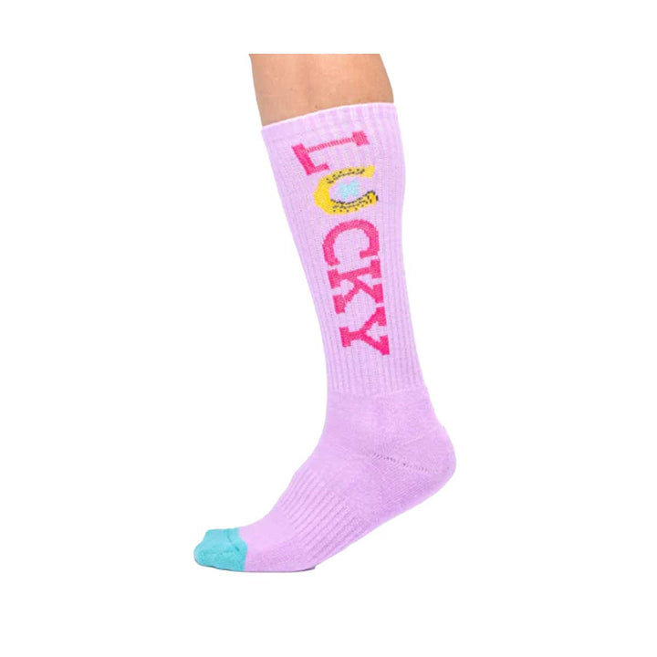 Lucky Chuck Women's Lucky Light Performance Crew Socks - Lavender Light Pink