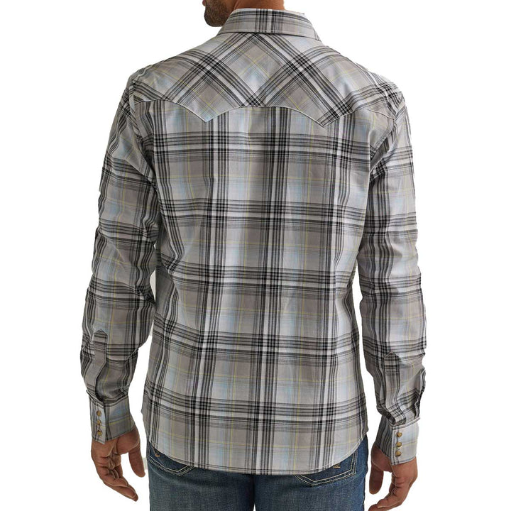 Wrangler Men's Retro Core Modern Fit Long Sleeve Shirt -  Grey