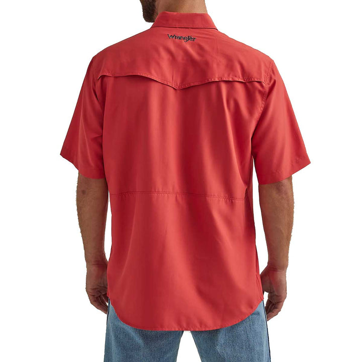 Wrangler Men's Performance Snap Short Sleeve Shirt - Red