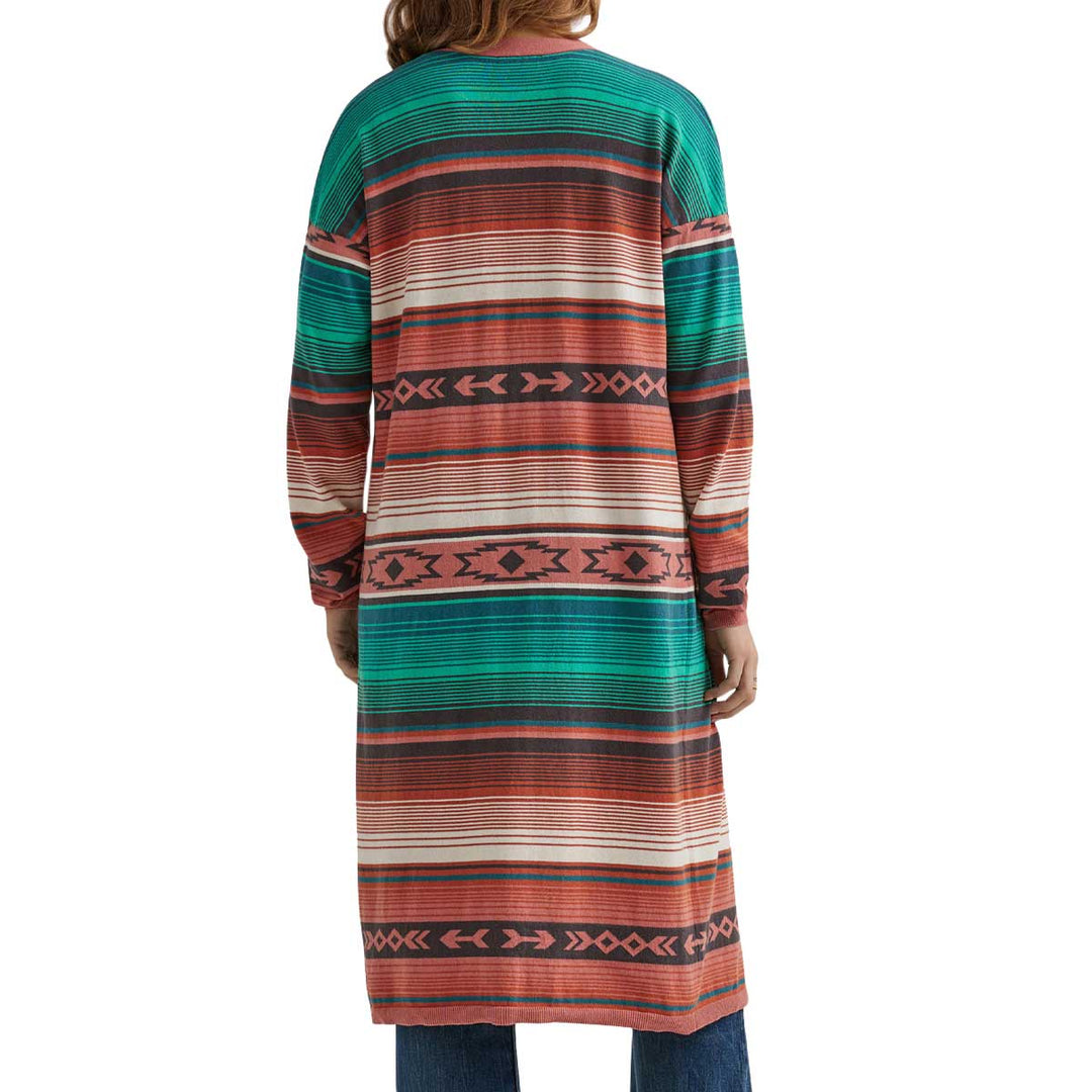 Wrangler Women's Retro Aztec Serape Long Sleeve Duster Cardigan - Multi