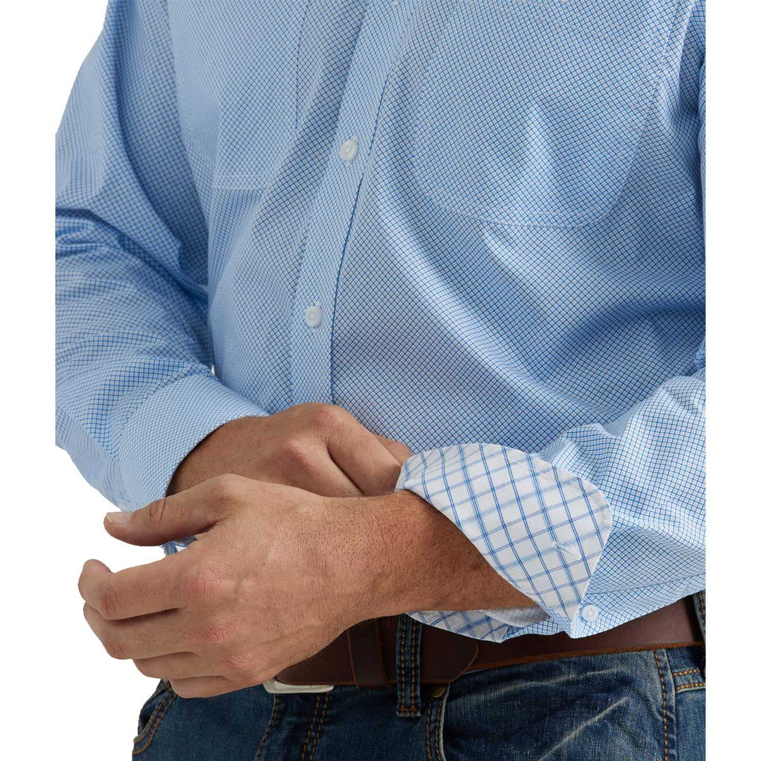 Wrangler Men's George Strait Button Long Sleeve Shirt - Blue