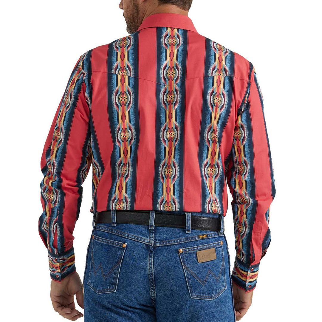 Wrangler Men's Checotah Snap Long Sleeve Shirt - Red