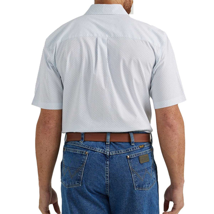 Wrangler Men's George Strait Geo Print Short Sleeve Shirt - Light Blue