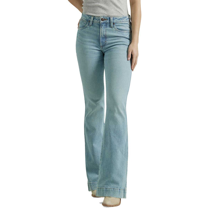 Wrangler Women's Retro Florence Bailey High Rise Trouser Jeans - Light Wash