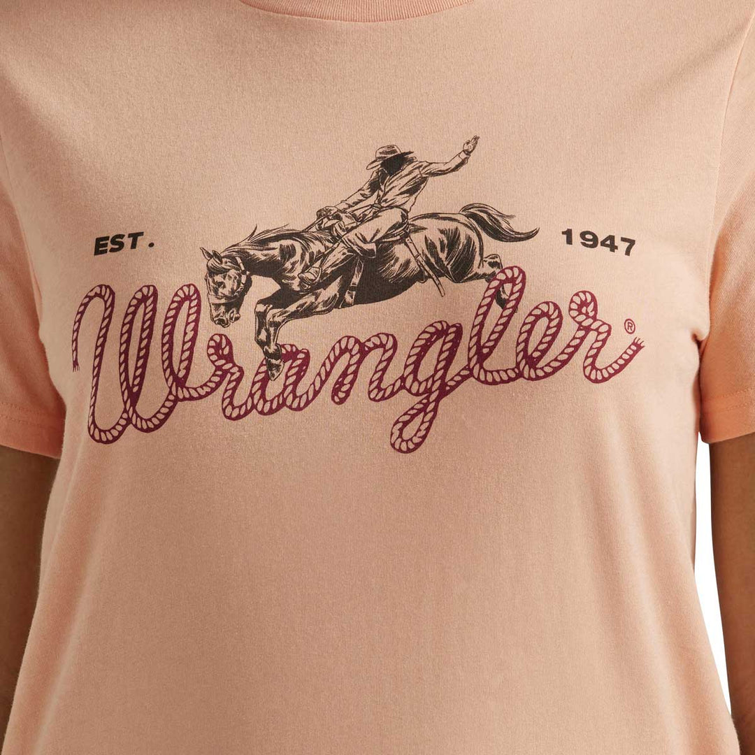 Wrangler Women's Rope Cowboy T-Shirt - Peach