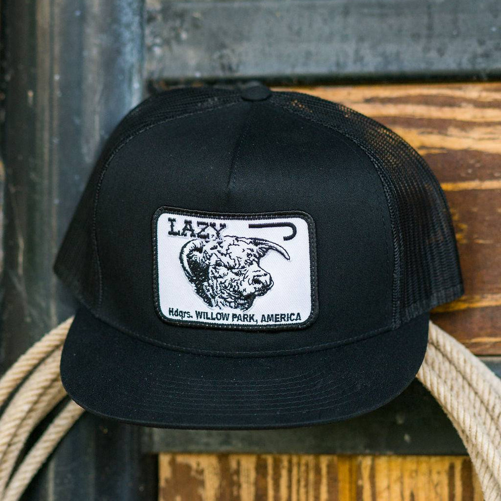 
                  
                    Lazy J Ranch Black Willow Cattle Headquarters Classic Five Panel Trucker Hat-Lazy J Ranch Wear
                  
                