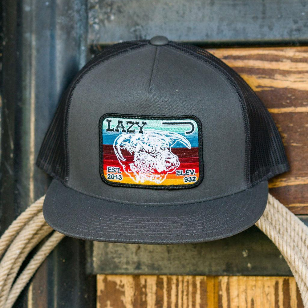 
                  
                    Lazy J Ranch Charcoal Grey Serape Elevation Classic Five Panel Trucker Hat-Lazy J Ranch Wear
                  
                