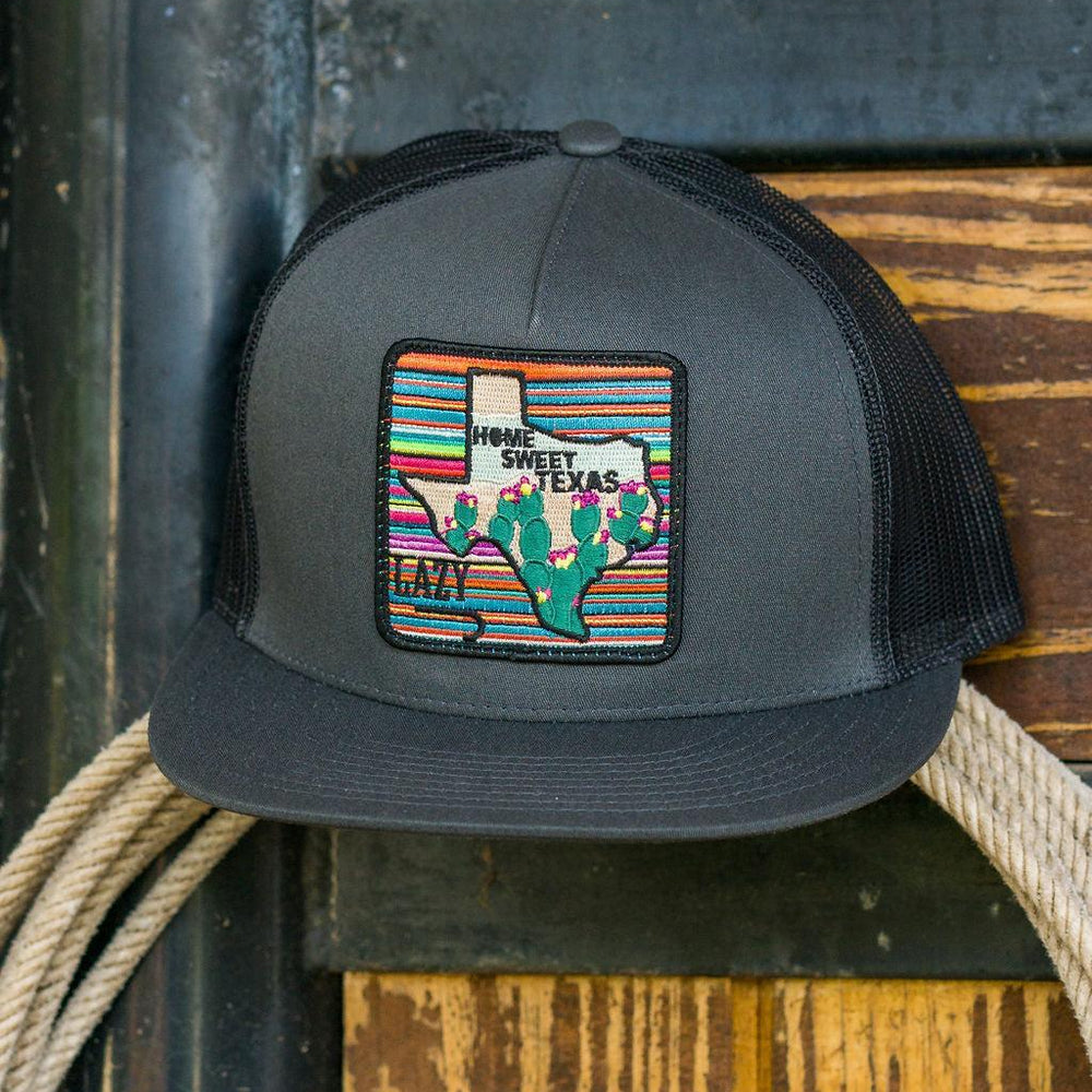 
                  
                    Lazy J Ranch Charcoal Grey & Black Home Sweet Texas Classic Five Panel Trucker Hat-Lazy J Ranch Wear
                  
                