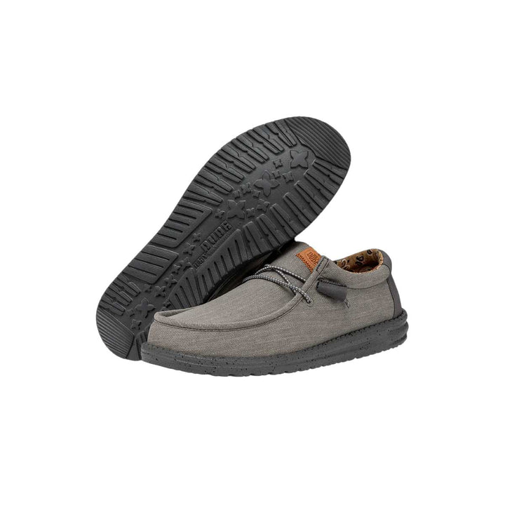 Hey Dude Men's Wally Washed Canvas Sneakers - Charcoal