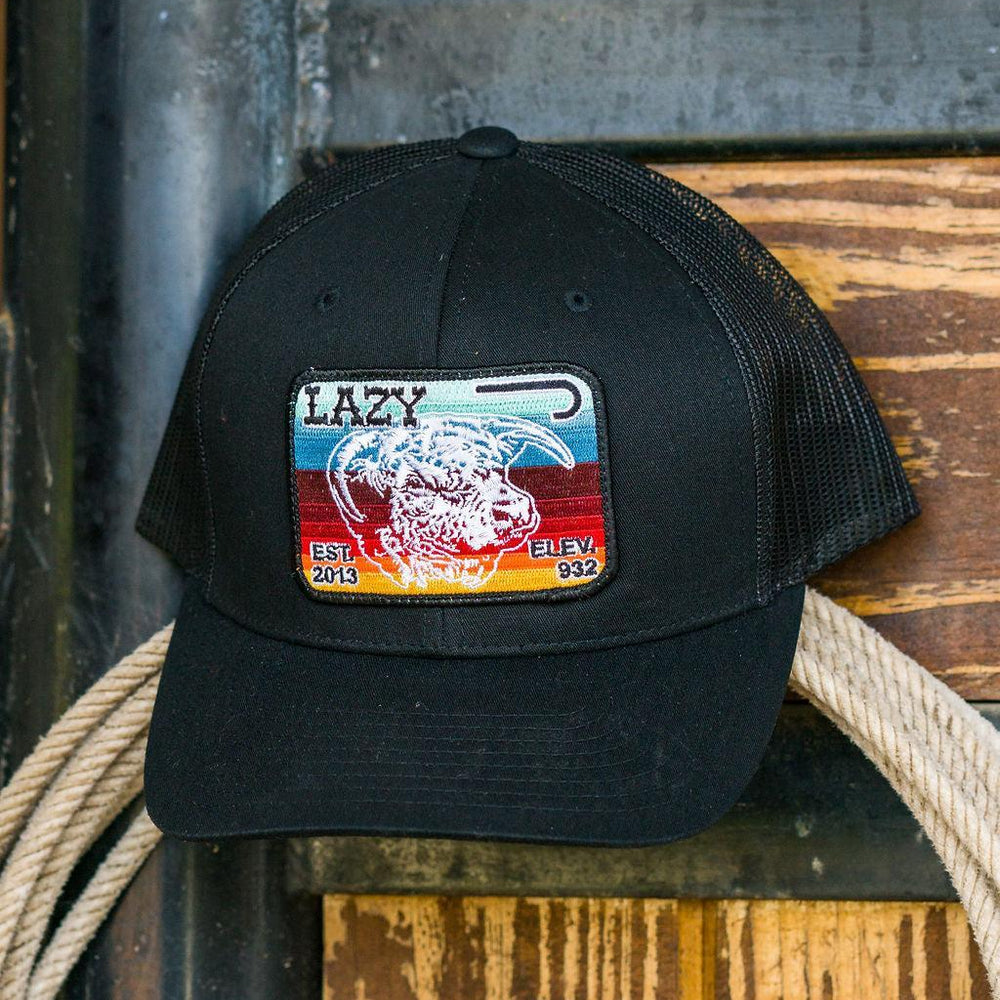 
                  
                    Lazy J Ranch Black Serape Elevation Mid Profile Trucker Hat-Lazy J Ranch Wear
                  
                