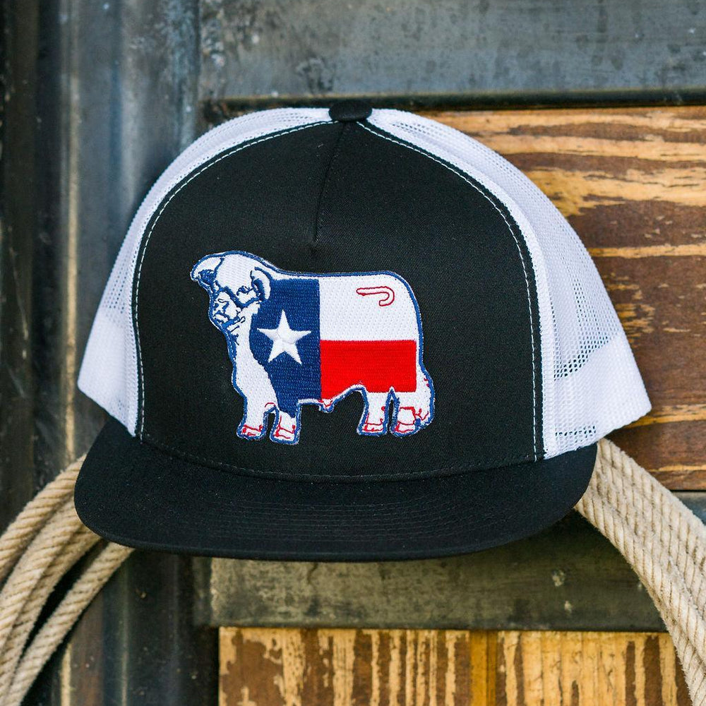 
                  
                    Lazy J Ranch Black & White Texas Bull Classic Five Panel Trucker Hat-Lazy J Ranch Wear
                  
                