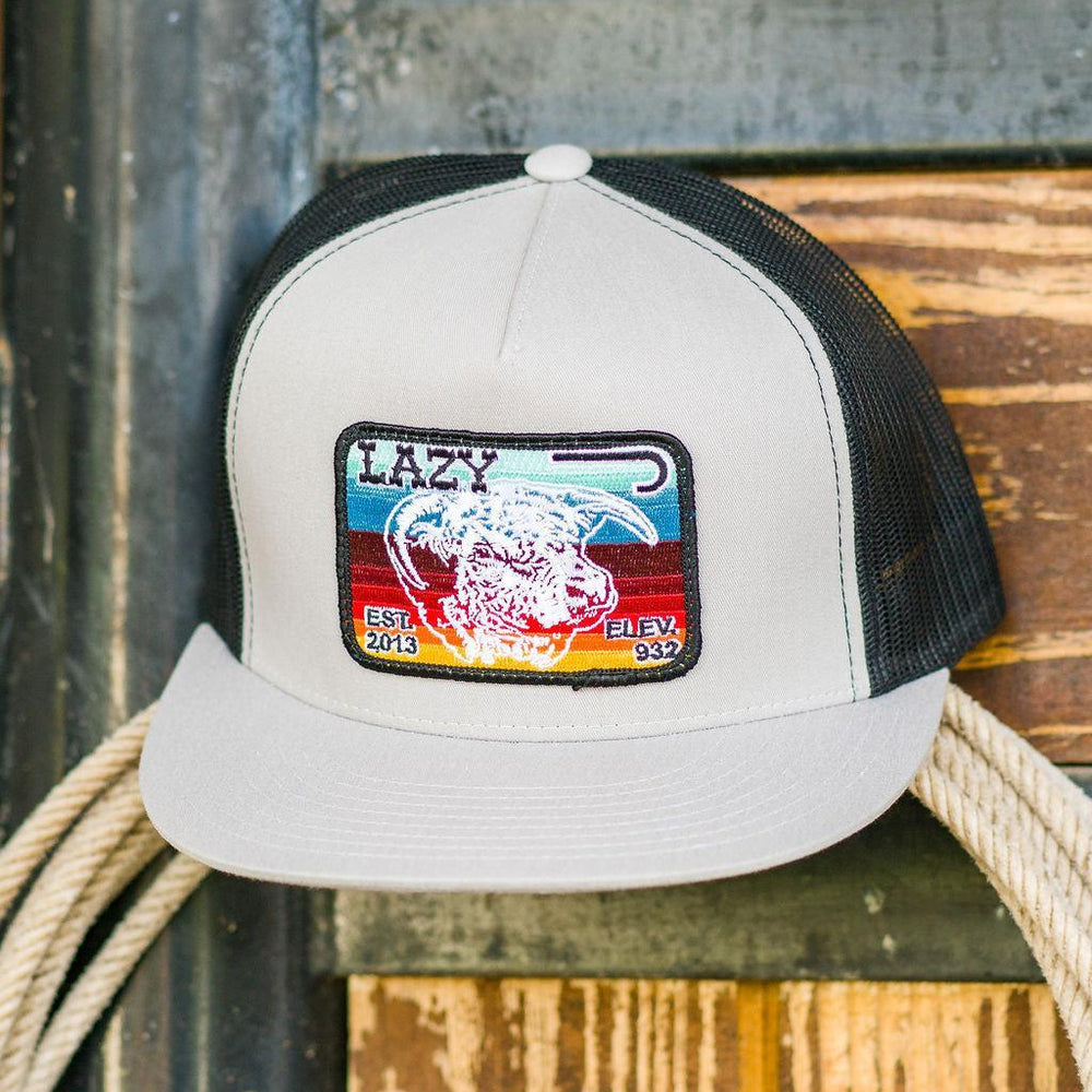 
                  
                    Lazy J Ranch Silver Grey & Black Serape Elevation Classic Five Panel Trucker Hat-Lazy J Ranch Wear
                  
                