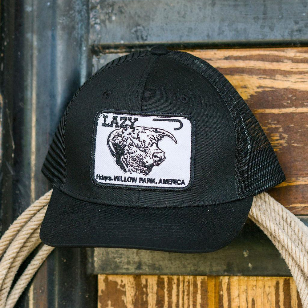 
                  
                    Lazy J Ranch Black Willow Cattle Headquarters Mid Profile Trucker Hat-Lazy J Ranch Wear
                  
                