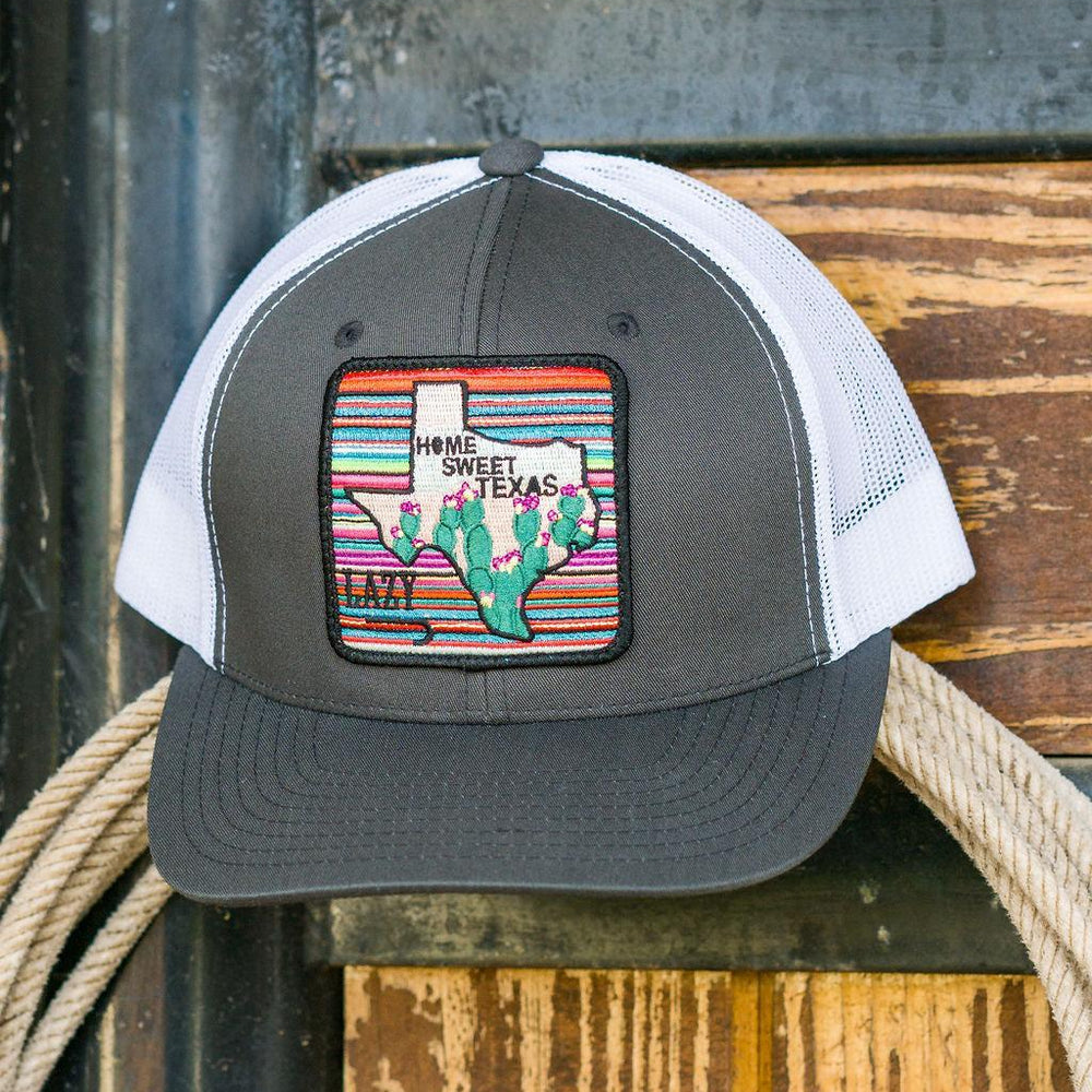 
                  
                    Lazy J Ranch Charcoal Grey & White Home Sweet Texas Mid Profile Trucker Hat-Lazy J Ranch Wear
                  
                