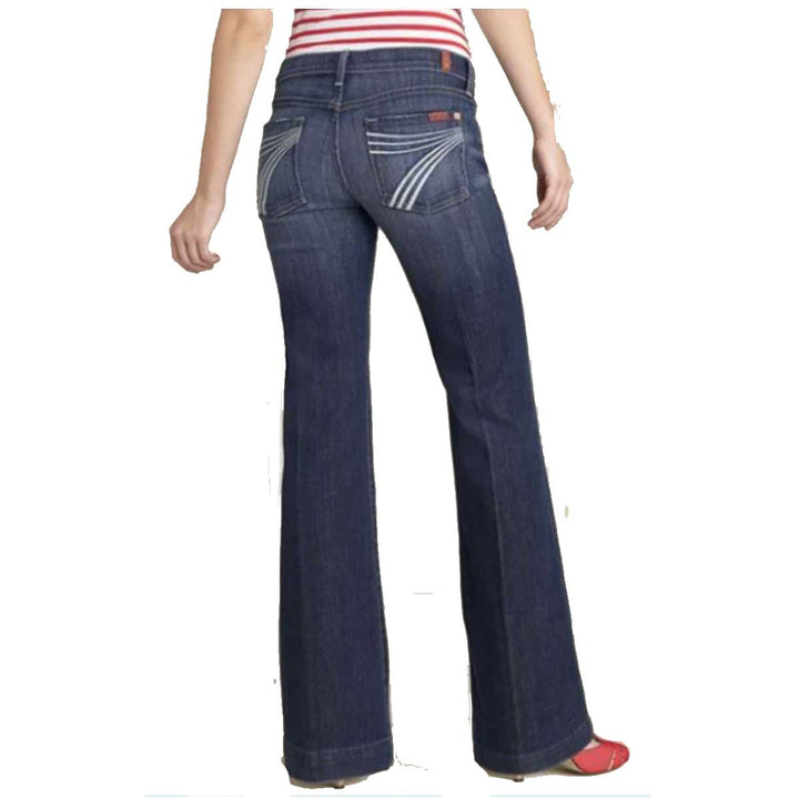 7 For All Mankind Women's Dojo Flair Leg Trouser Jeans - XOS Medium Wash