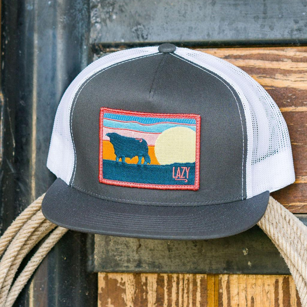 
                  
                    Lazy J Ranch Charcoal Grey & White Hereford Sky Classic Five Panel Trucker Hat-Lazy J Ranch Wear
                  
                