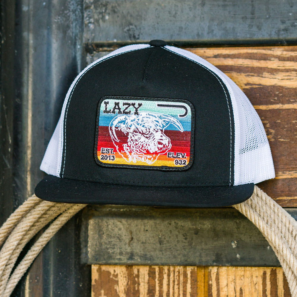 
                  
                    Lazy J Ranch Black & White Serape Elevation Classic Five Panel Trucker Hat-Lazy J Ranch Wear
                  
                