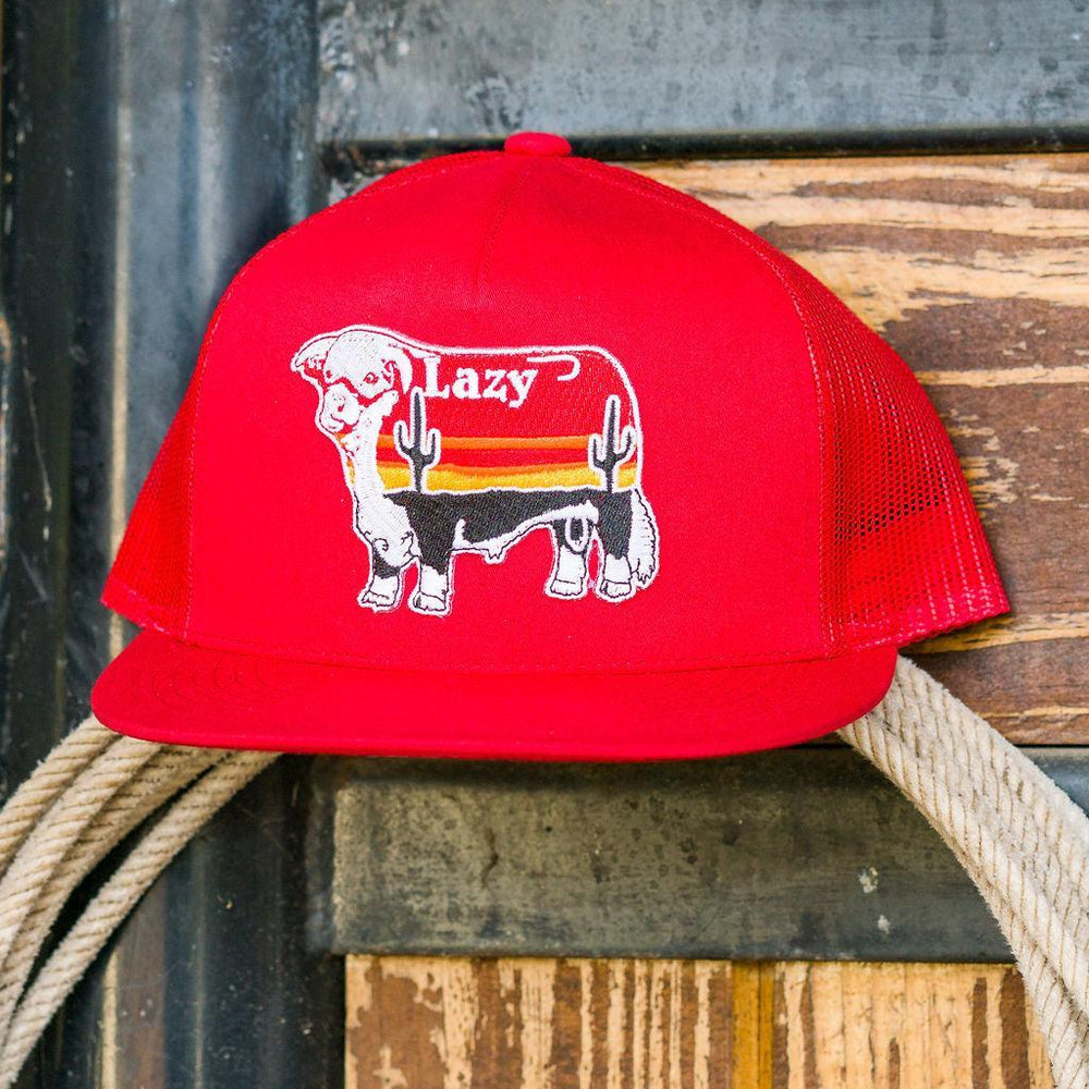 
                  
                    Lazy J Ranch Red Sunrise Bull Classic Five Panel Trucker Hat-Lazy J Ranch Wear
                  
                