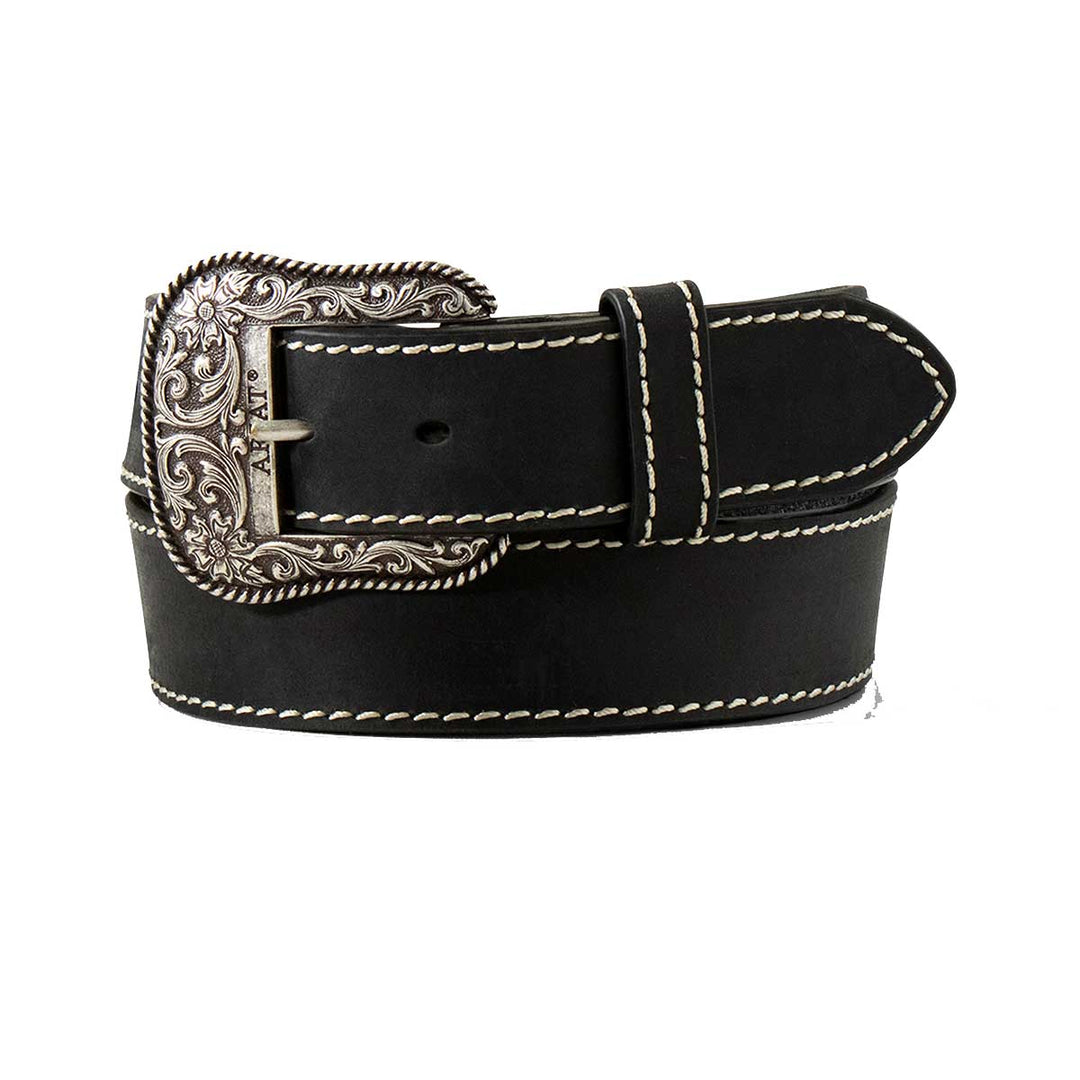 Ariat Women's Heavy Stitched Leather Belt - Black
