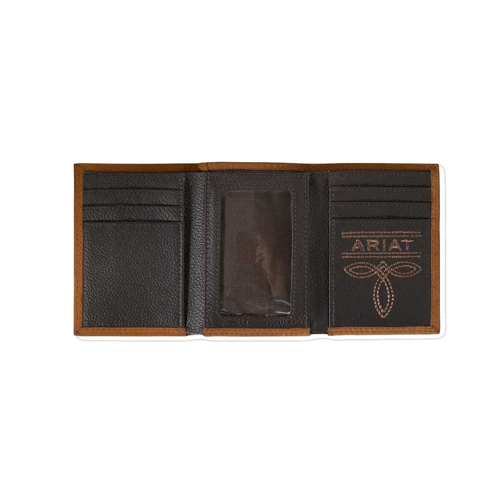 
                      
                        Ariat Men's Genuine Leather Trifold Wallet - Medium Brown
                      
                    