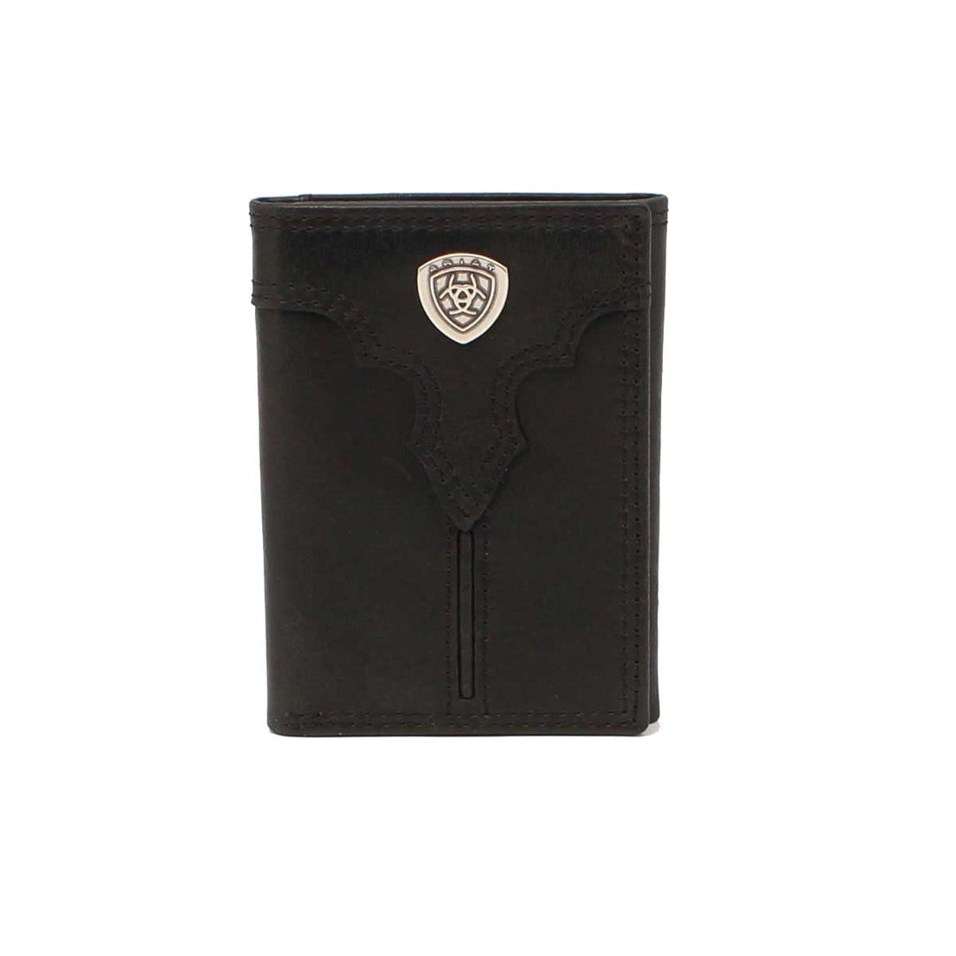 Ariat Men's Shield Logo Trifold Wallet - Black