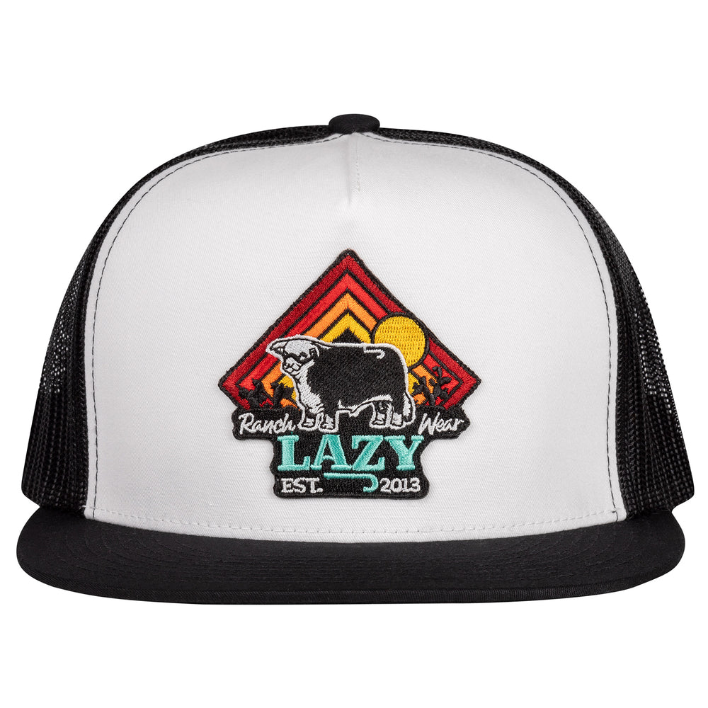 
                  
                    Lazy J Ranch White & Black Cactus Sunrise Classic Five Panel Trucker Hat-ALTBLKWHT4RISE
                  
                