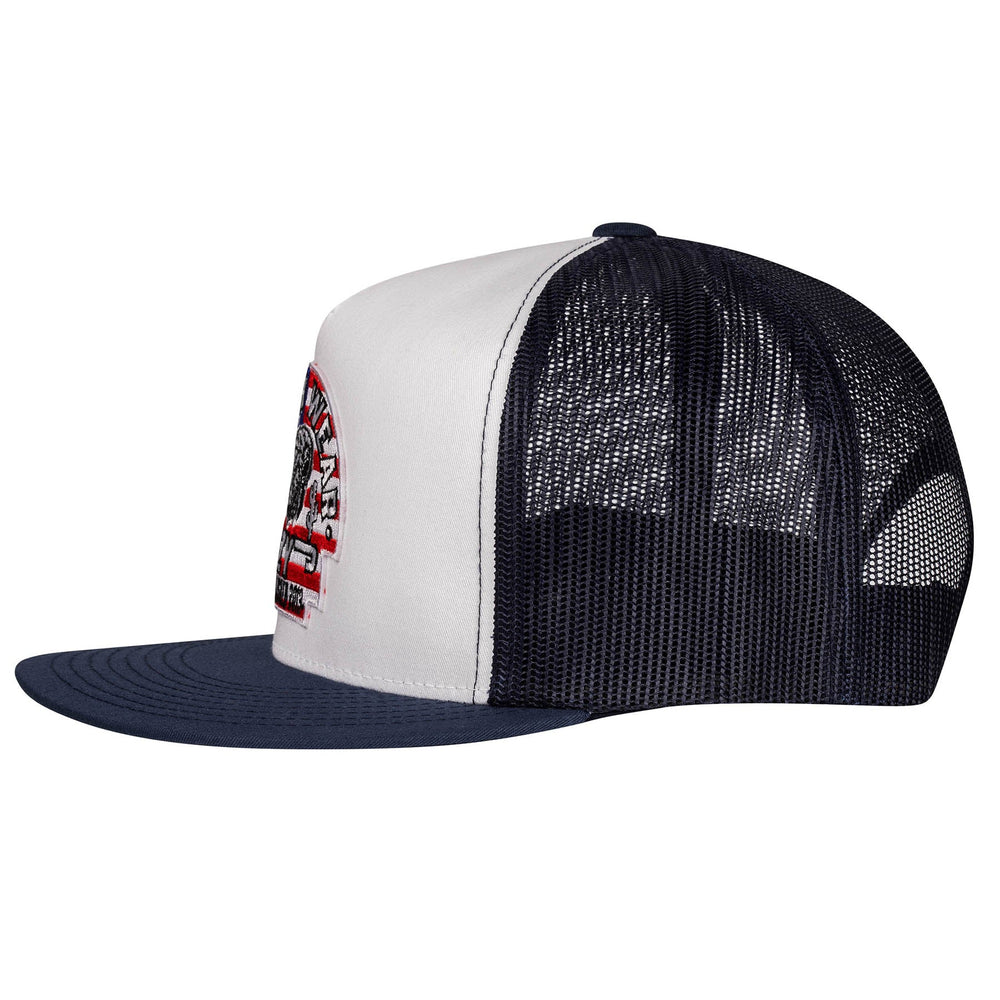 
                  
                    Lazy J Ranch White & Navy USA Arrowhead Classic Five Panel Trucker Hat-Lazy J Ranch Wear
                  
                