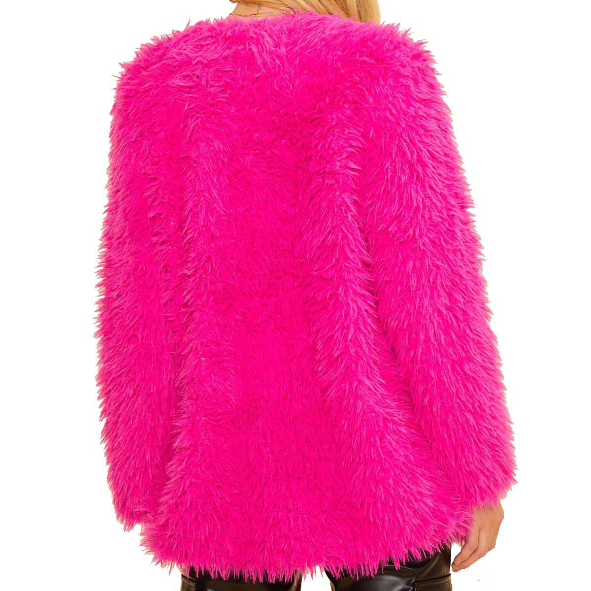 BaeVely Women's Faux Fur Cardigan Sweater - Fuchsia – Lazy J Ranch Wear ...