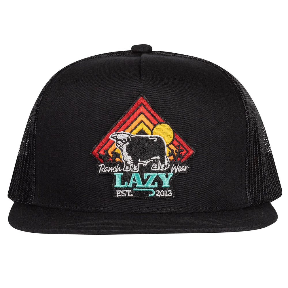 
                  
                    Lazy J Ranch Black Cactus Sunrise Classic Five Panel Trucker Hat-BLACK4RISE
                  
                