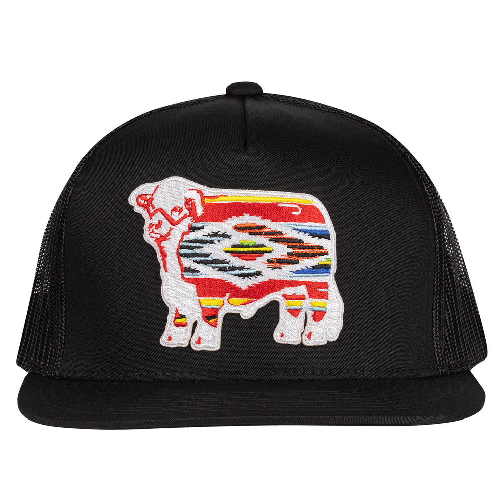 
                      
                        Lazy J Ranch Black Serape Bull Classic Five Panel Trucker Hat
                      
                    