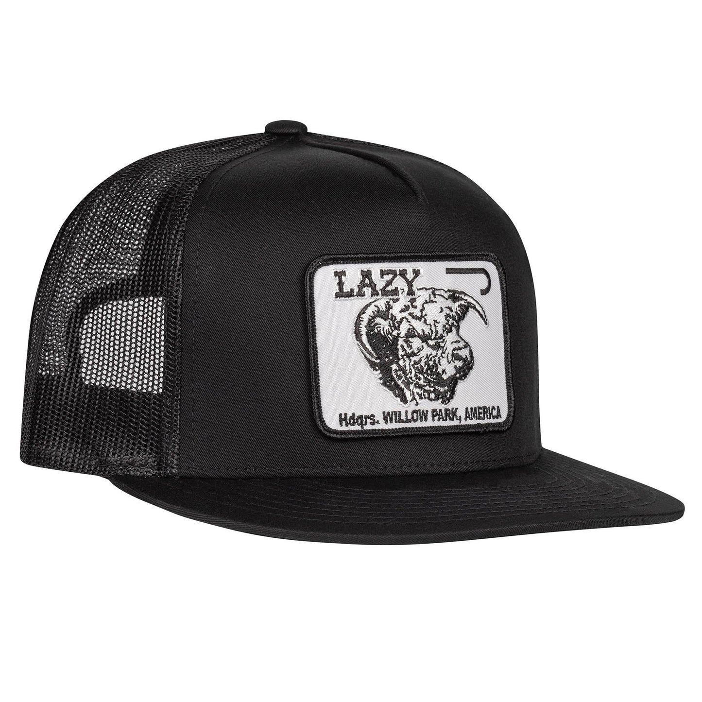 Lazy J Ranch Black Willow Cattle Headquarters Classic Five Panel Trucker Hat-Lazy J Ranch Wear