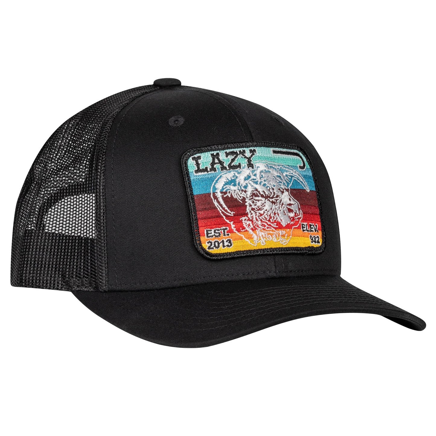 Lazy J Ranch Black Serape Elevation Mid Profile Trucker Hat-Lazy J Ranch Wear