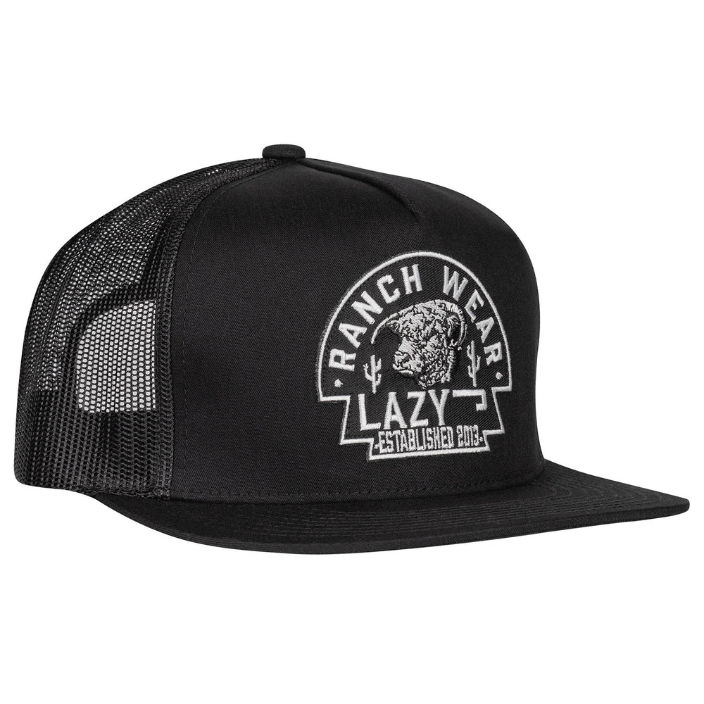 
                      
                        Lazy J Ranch Black TRW Arrowhead Classic Five Panel Trucker Hat
                      
                    