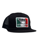 Lazy J Black Mexico Bull Trap Quilted Rope High Profile Trucker Hat