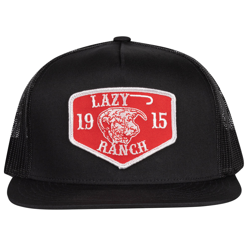 
                      
                        Lazy J Ranch Black Red Ranch Classic Five Panel Trucker Hat
                      
                    