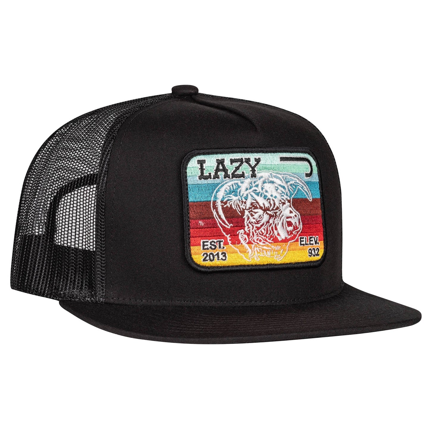 Lazy J Ranch Black Serape Elevation Classic Five Panel Trucker Hat-Lazy J Ranch Wear