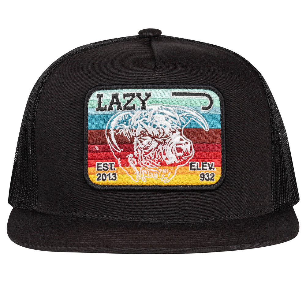 
                      
                        Lazy J Ranch Black Serape Elevation Classic Five Panel Trucker Hat
                      
                    