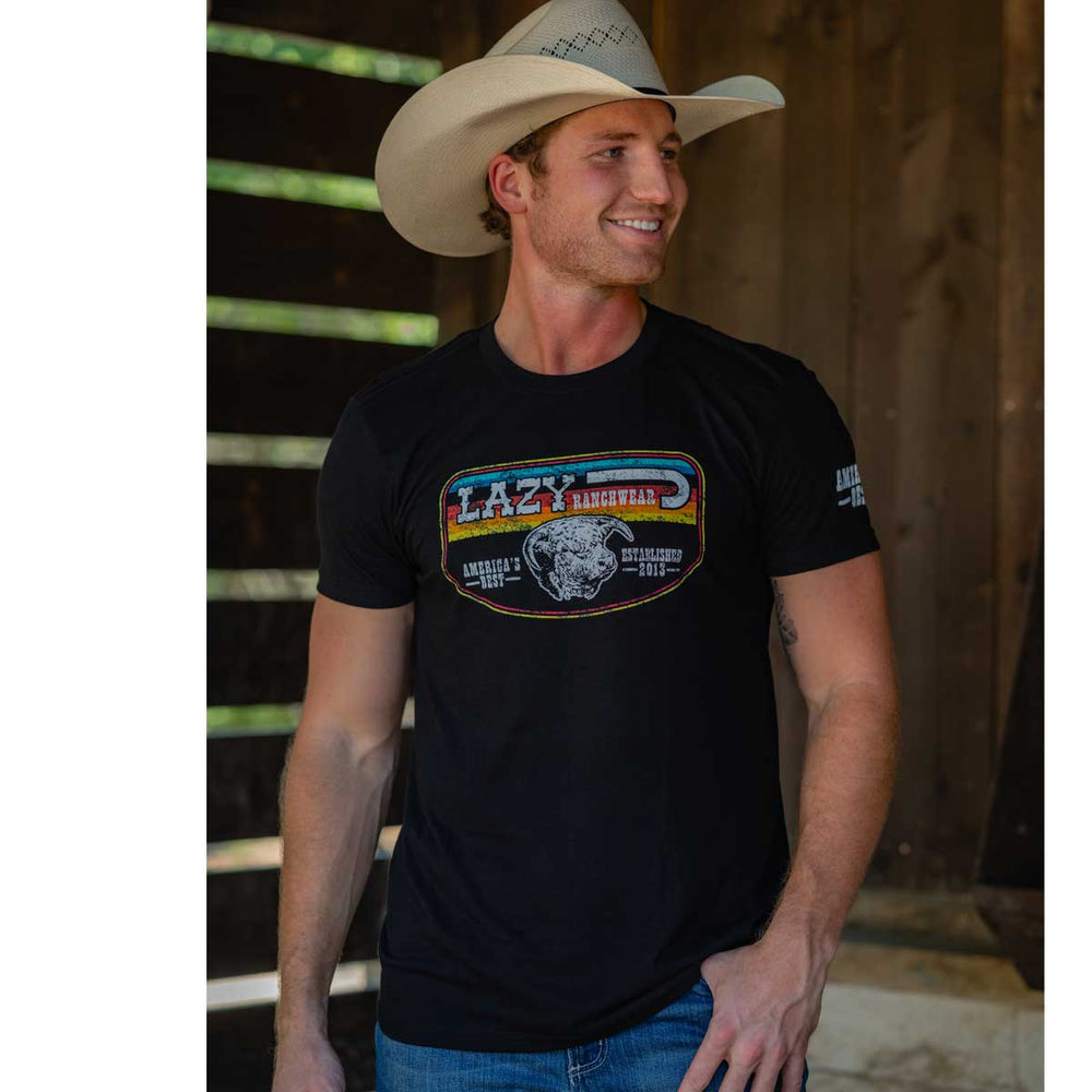 
                      
                        Lazy J Ranch America's Best T-Shirt - Black Serape
                      
                    