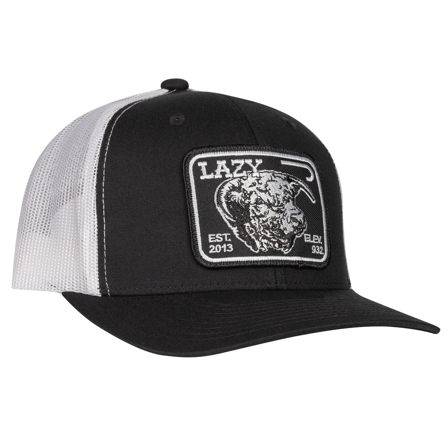 Lazy J Ranch Black & White Black Elevation Mid Profile Trucker Hat