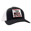 Lazy J Ranch Black & White Mid Profile Trucker Hat - Multiple Patches-BLKWHT1-BTW
