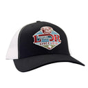 Lazy J Ranch Black & White Mid Profile Trucker Hat - Multiple Patches-BLKWHT1-CQ