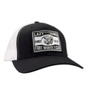 Lazy J Ranch Black & White Mid Profile Trucker Hat - Multiple Patches-BLKWHT1-FTW