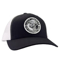 Lazy J Ranch Black & White Mid Profile Trucker Hat - Multiple Patches-BLKWHT1-PB