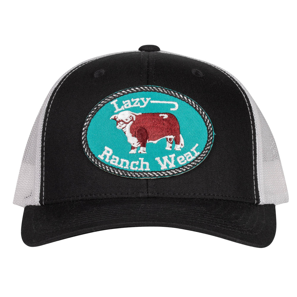 
                  
                    Lazy J Ranch Black & White Original Buckle Mid Profile Trucker Hat-BLKWHT3J
                  
                