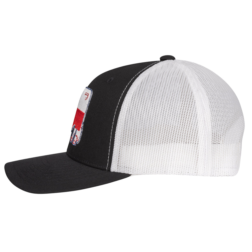 
                  
                    Lazy J Ranch Black & White Texas Bull Mid Profile Trucker Hat-BLKWHT3TEX
                  
                